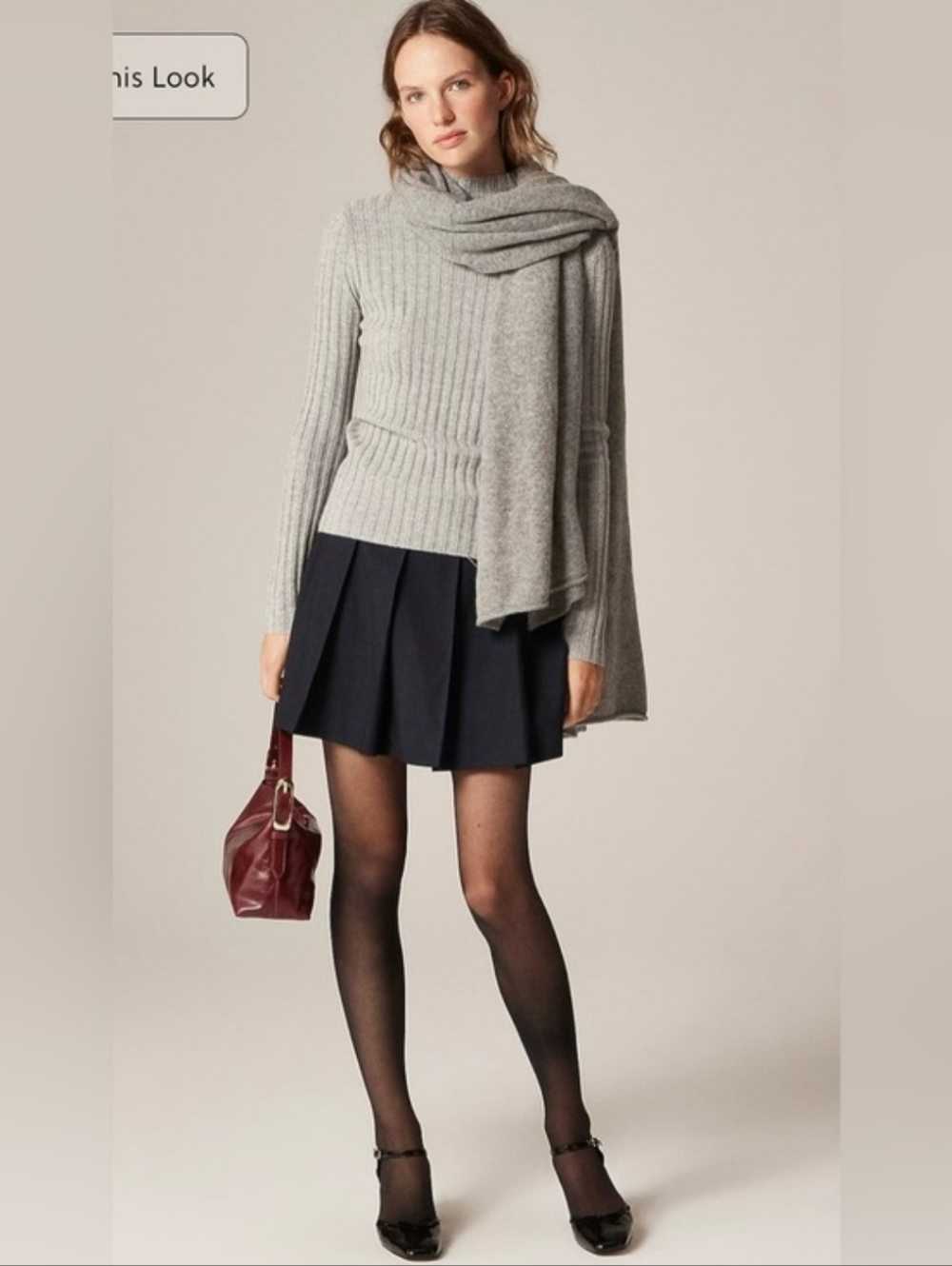 NWT J. CREW Women's Wide-rib 100% Cashmere Turtleneck Sweater Heather Grey XS